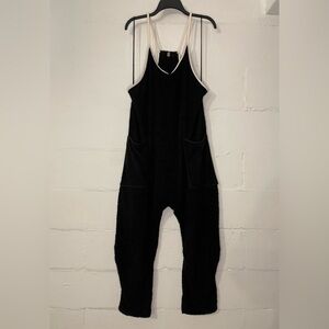 FP Movement by Free People Black Jumpsuit with Cream Double Straps